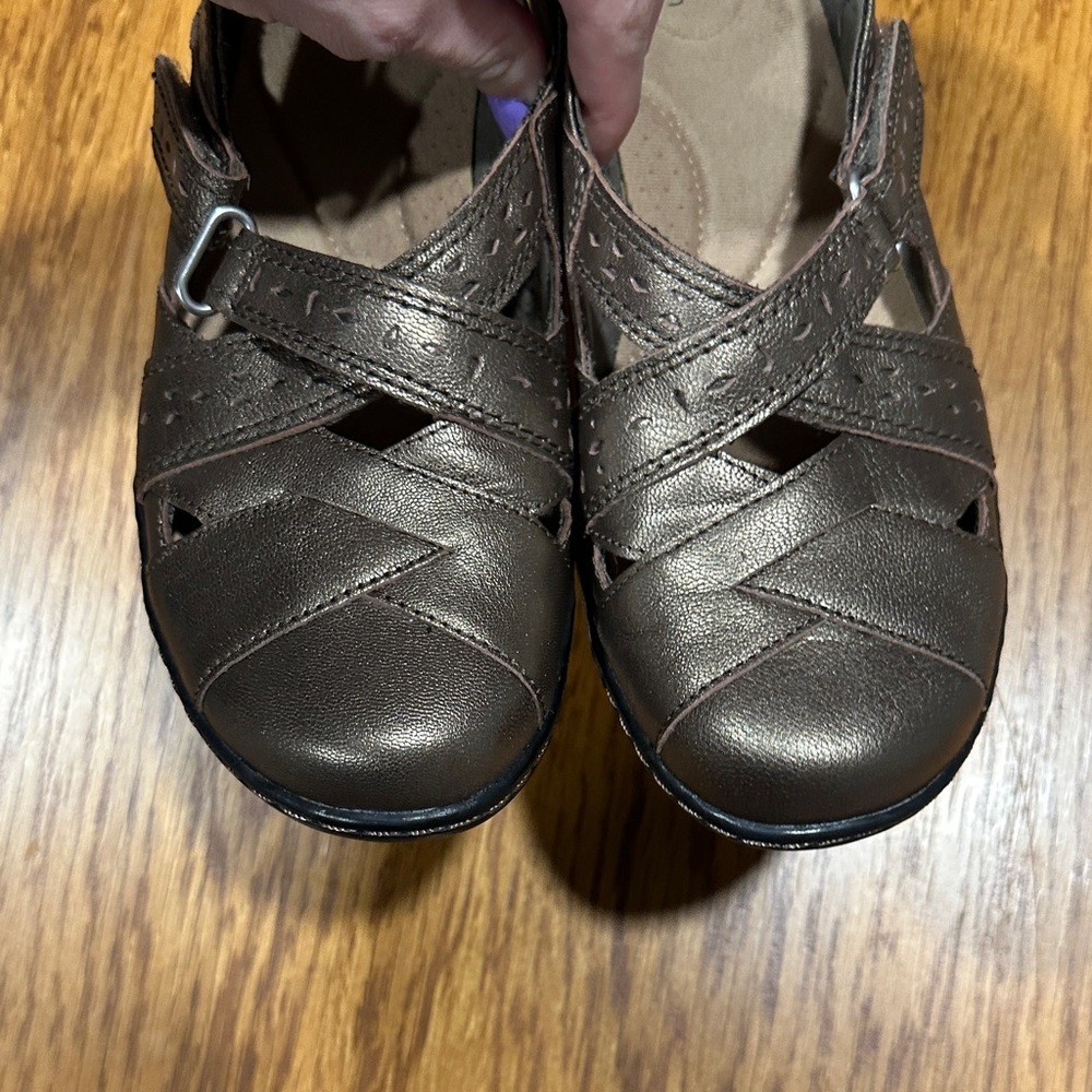 *CLARKS* Metallic Brown Ashland Spin Q Loafers Shoes Size 8.5 - Picture 11 of 12